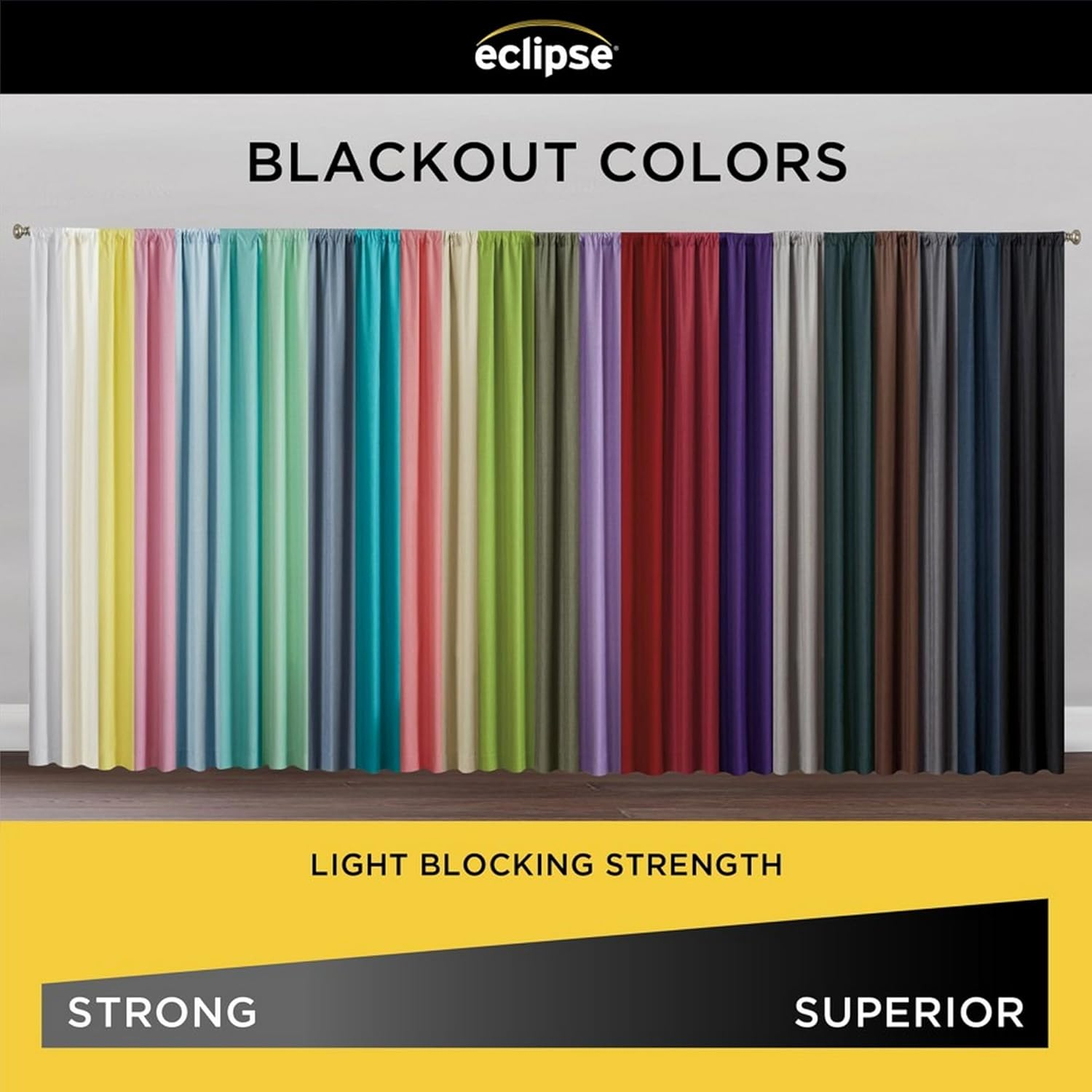 Eclipse Kendall Grommet Blackout Curtains, 63 In Long x 42 In Wide, White