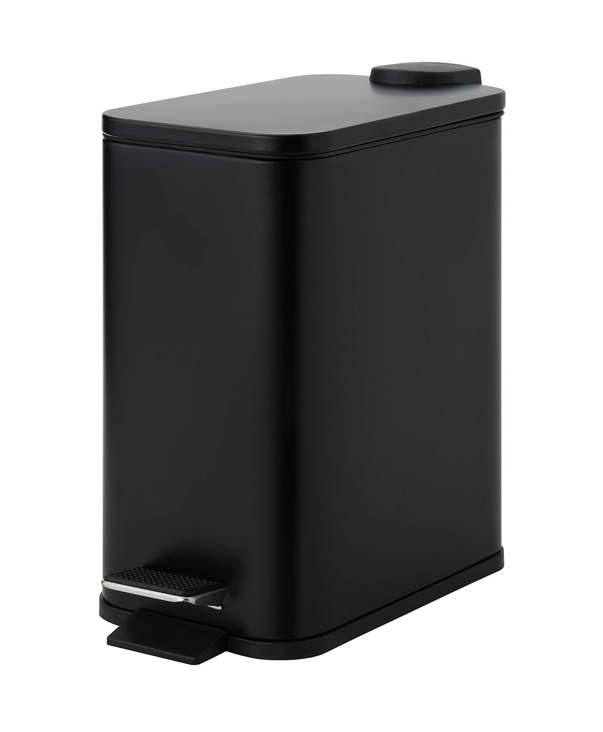 SunnyPoint Rectangle 1.32 Gallon Wastebasket with Plastic Inner Buckets; Black, Metal.