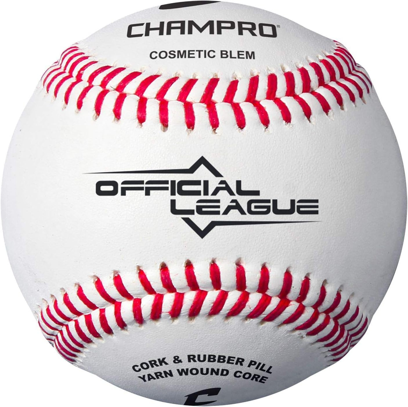 Champro Sports Youth League Baseballs with Leather Cover, Cosmetic Blem, 12 Pack