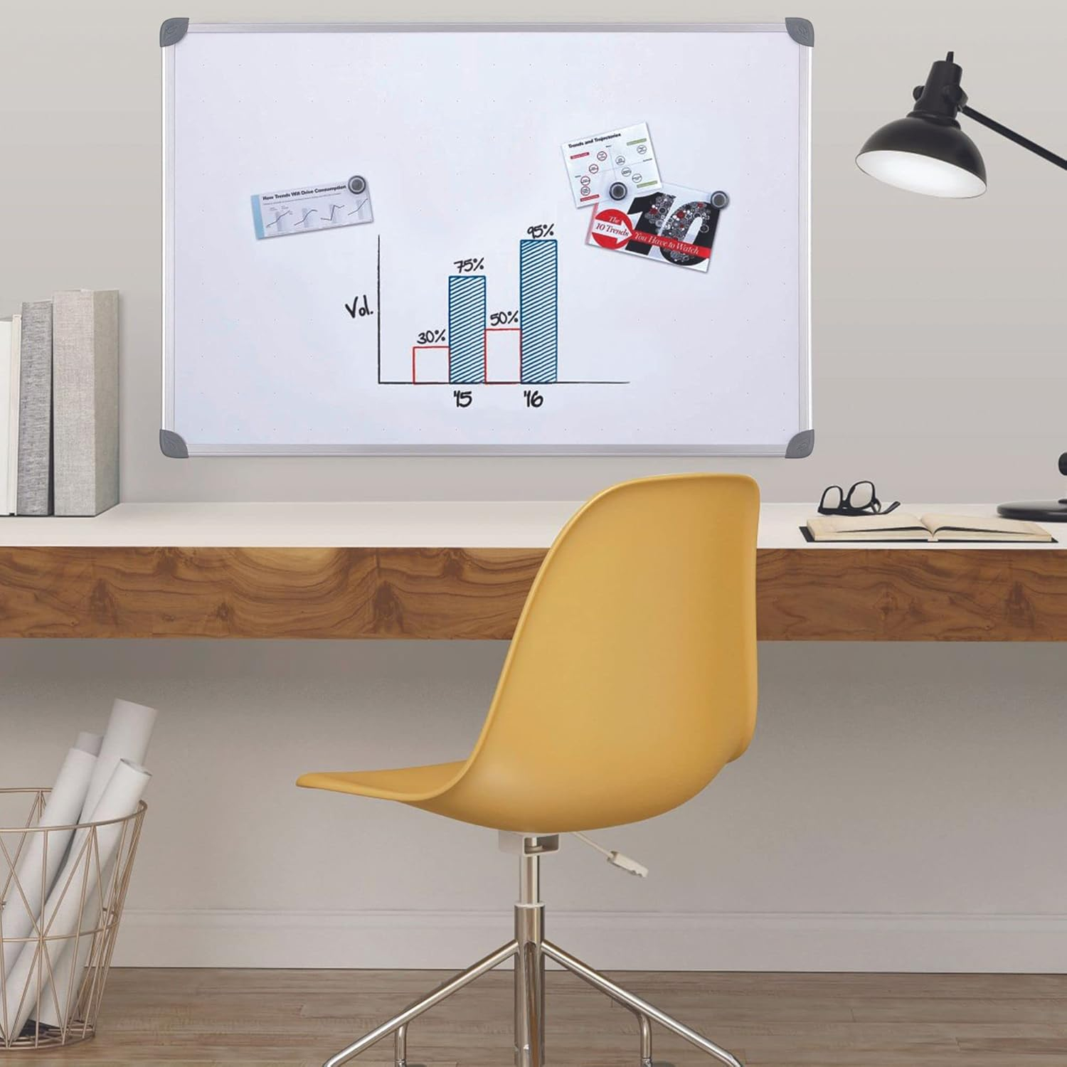 Quartet Whiteboard, Dry Erase Board, Magnetic, 2' x 3' White Board, Includes One Quartet Dry Erase Marker & Marker Tray, Euro Style Aluminum Frame (UKTE2436-ECR)
