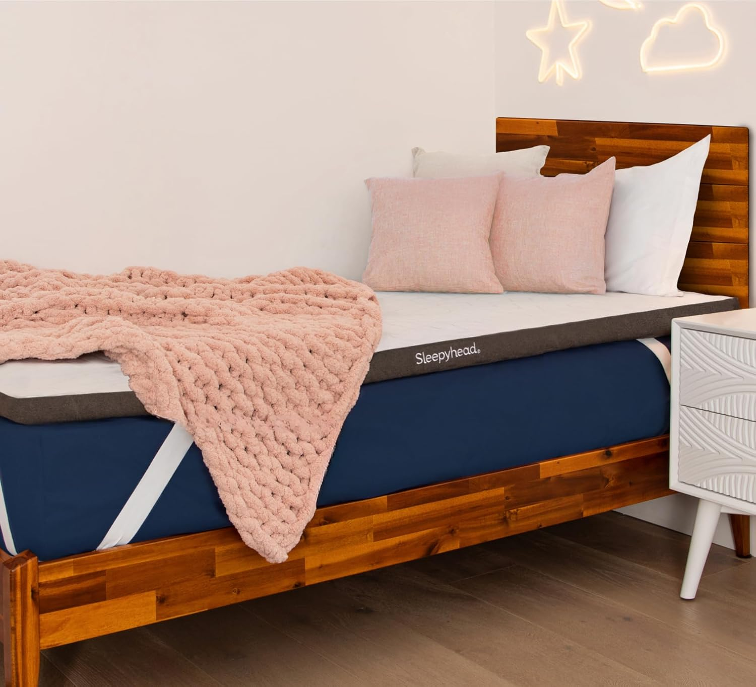 Sleepyhead Twin XL 2 Inch Super Memory Foam Mattress Topper for College Dorm – Copper & Gel Infused, Cooling, Washable Cover, Thick & Comfortable Mattress Pad, Dorm Room Essentials (XL Twin 2")