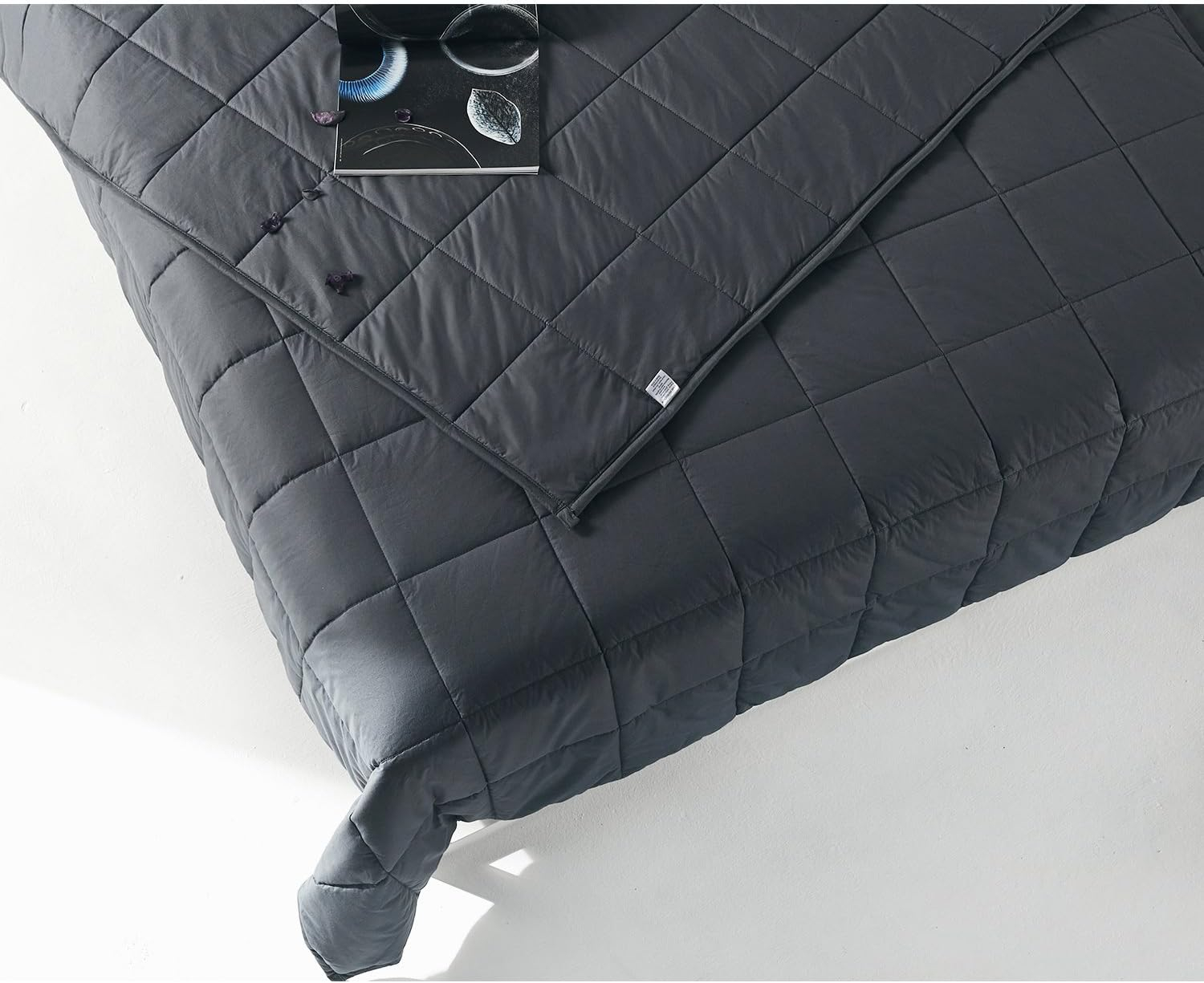 King Size Weighted Blanket | 80''x90'',20lbs | for Single or Double | Premium Cotton Material with Glass Beads | Dark Grey