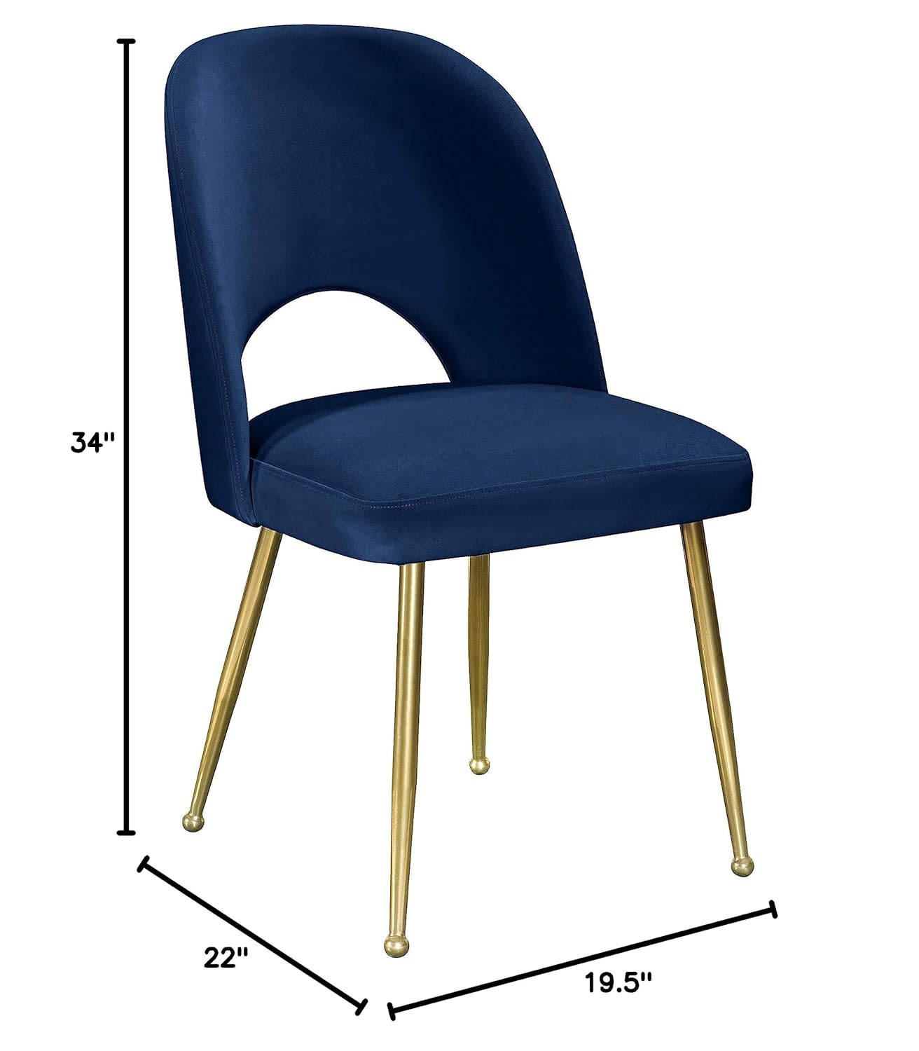 Meridian Furniture Logan Navy Velvet Dining Chair (Set of 2)