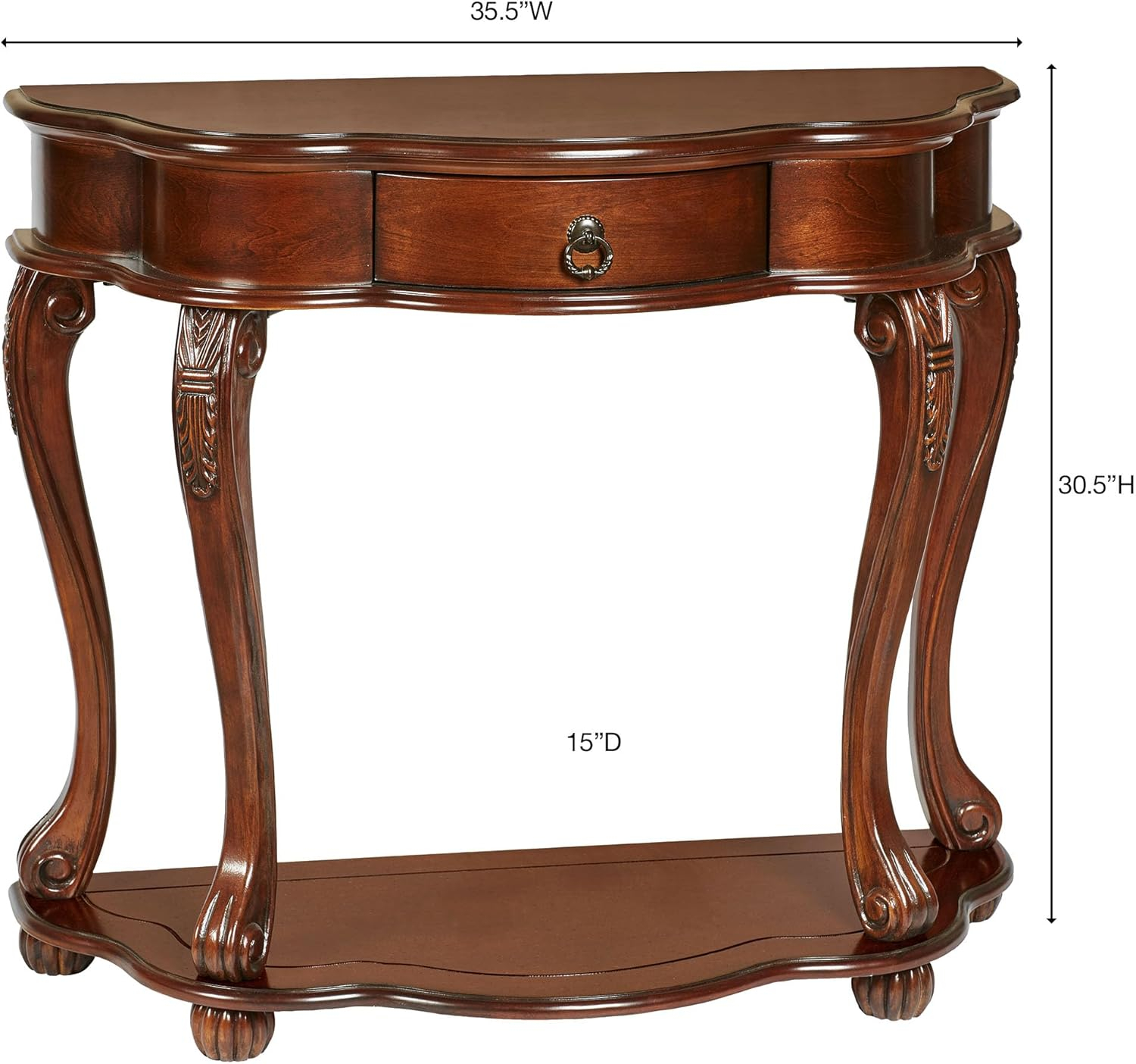 Eudora Console Table Natural Cherry 35.5” x 15” x 30.5”