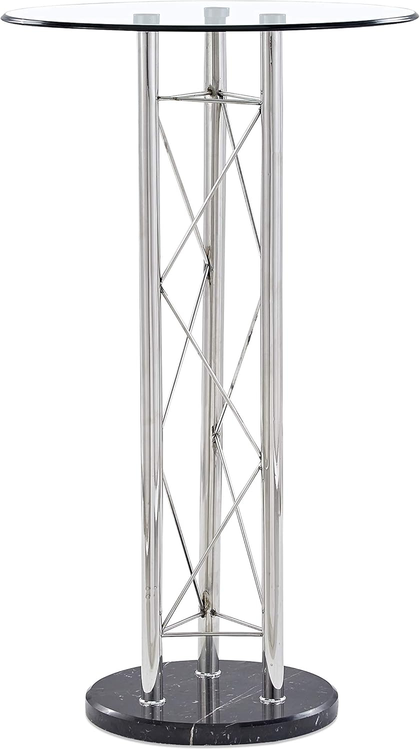Global Furniture USA D208BT Black & Clear - Silver Bar Table