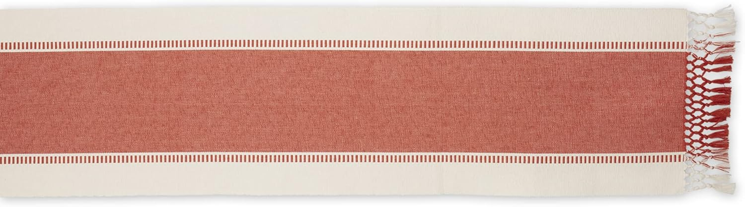 Spice Dobby Stripe Ribbed Table Runner 13x72