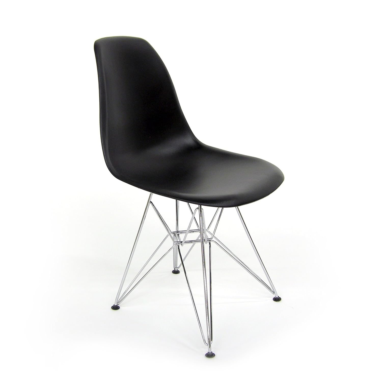 Parisian Black Metal Eiffel Base Molded Side Chair, Set of 2