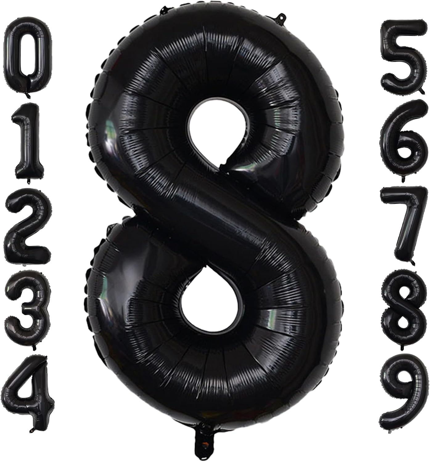 40 Inch Large Black Number 8 Balloon Extra Big Size Jumbo Digit Mylar Foil Helium Balloons for Birthday Party Celebration Decorations Graduations Wedding Anniversary Baby Shower Supplies Photo Shoot