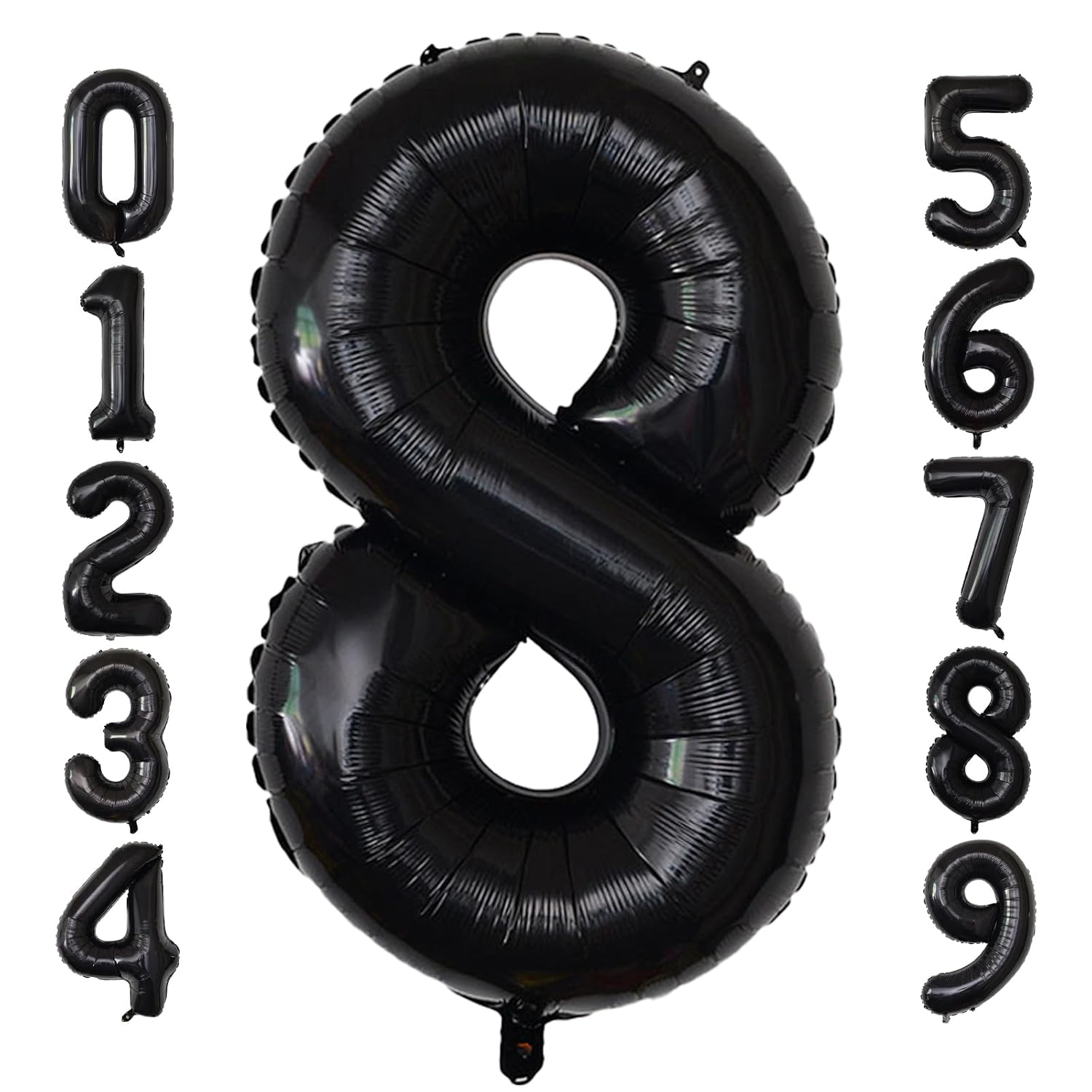 40 Inch Large Black Number 8 Balloon Extra Big Size Jumbo Digit Mylar Foil Helium Balloons for Birthday Party Celebration Decorations Graduations Wedding Anniversary Baby Shower Supplies Photo Shoot