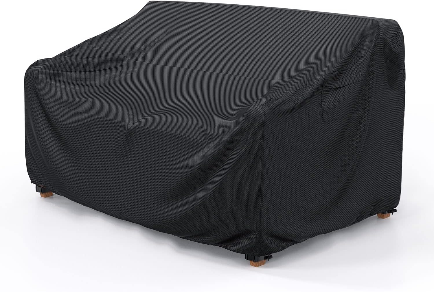 Heavy Duty Patio Sofa Cover Waterproof, Mrrihand 2-Seater Outdoor Sofa Loveseat Cover, Outdoor Patio Furniture Cover with Air Vent and Handles, 60" L×34" D×30" H, Black