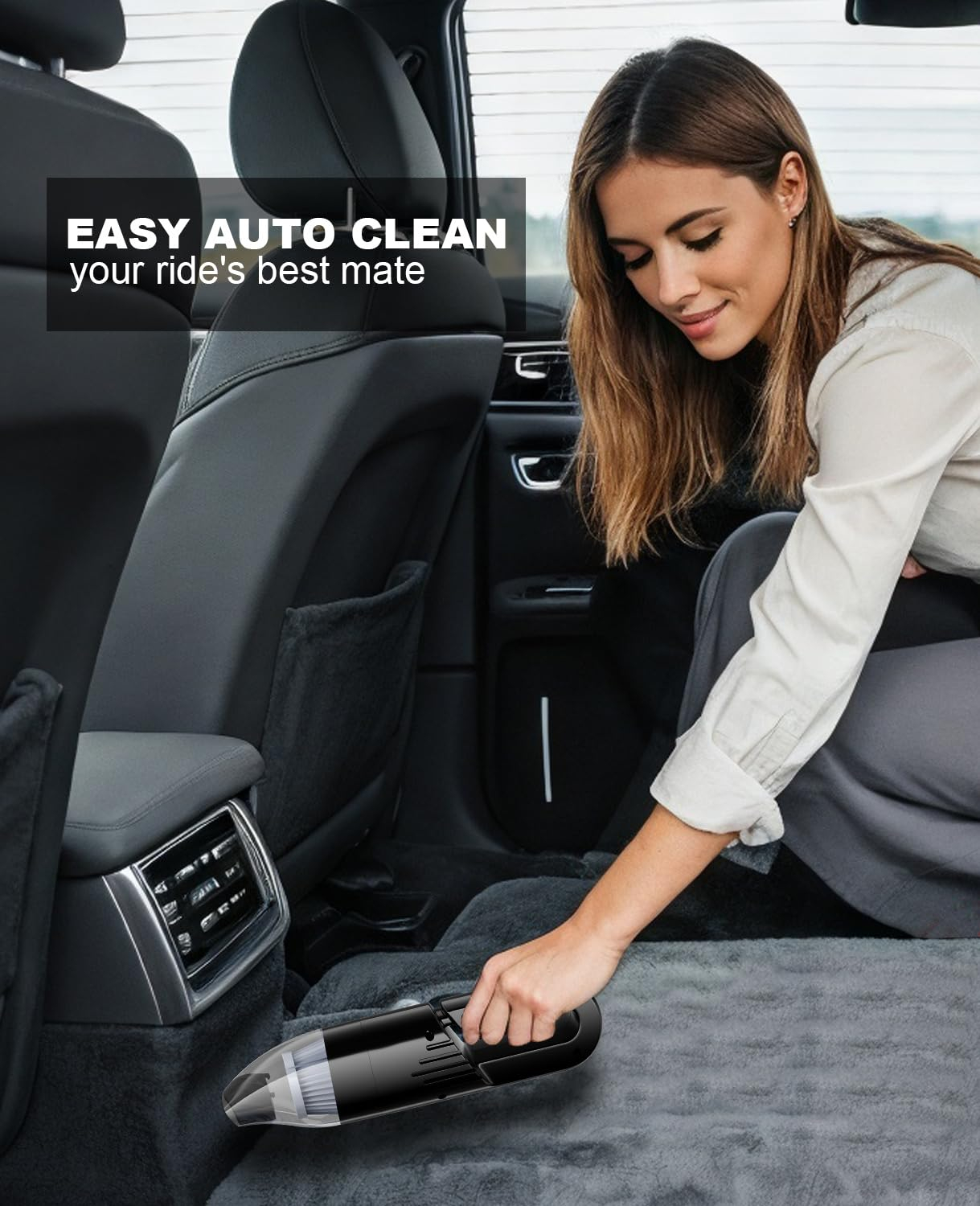 Handheld Vacuum Cleaner Cordless, Mini Portable Car Hand Vacuum Cleaner, Powerful Suction Hand Vac, Rechargeable Lightweight Handheld Vacuum for Home, Car, and Keyboard - USB Charging