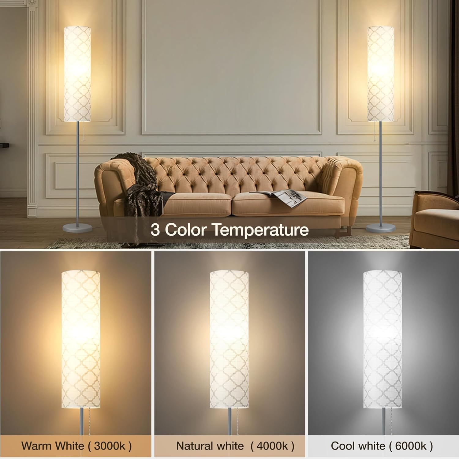 Wrought Studio™ 65" Minimalist Paper Lantern Floor Lamp