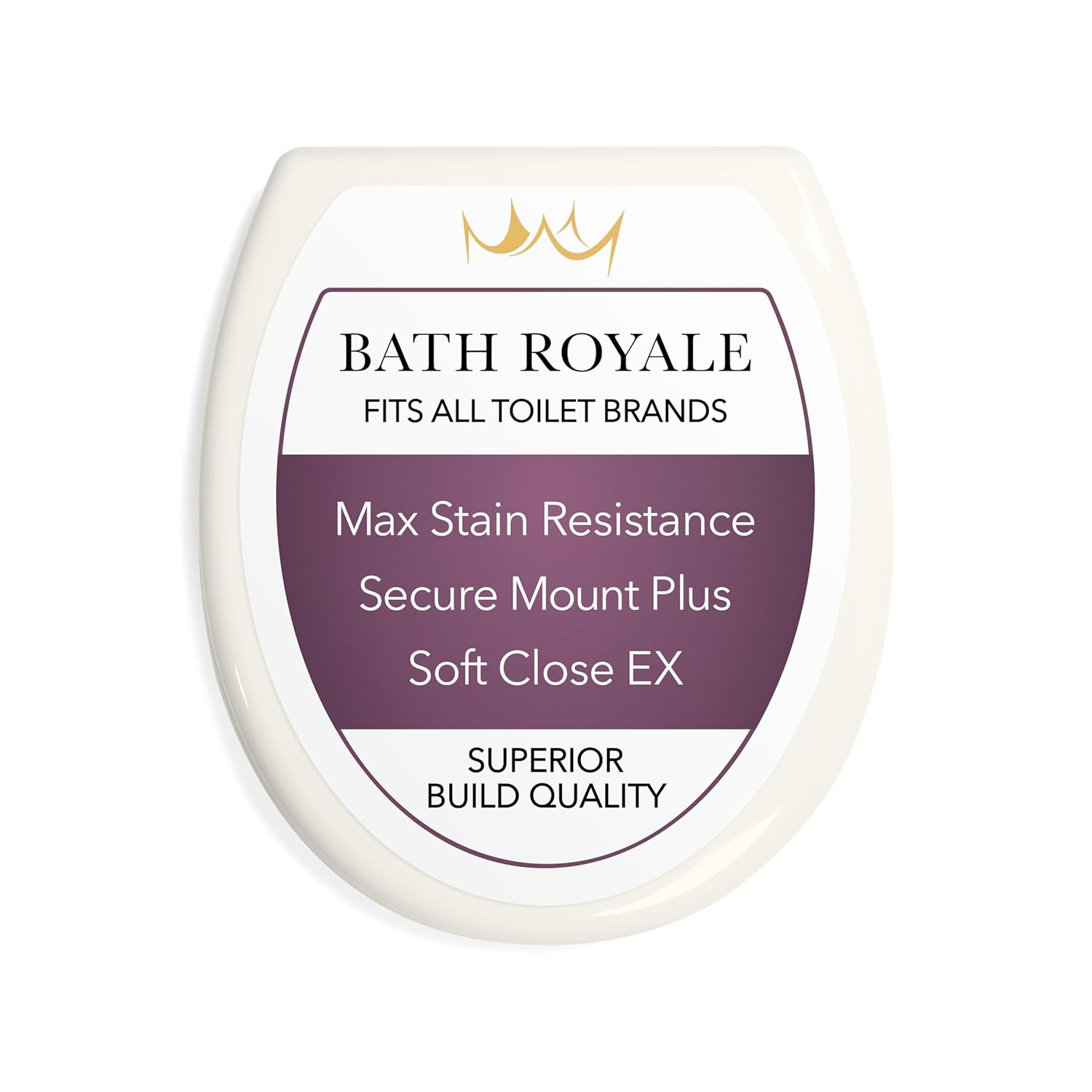 Round Toilet Seat Replacement with Cover BR500-01 Slow Close, Heavy Duty Sturdy, Stain-Resistant, No Jiggle and Easy to Clean, Fits All Toilet Brands, Executive Series - Biscuit/Linen,