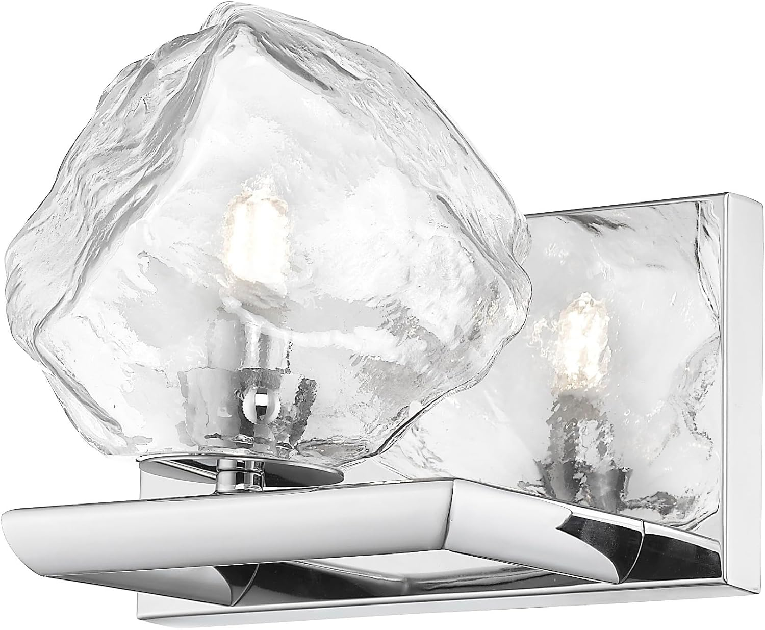Rockport Chrome Vanity Light with Clear Glass Shade