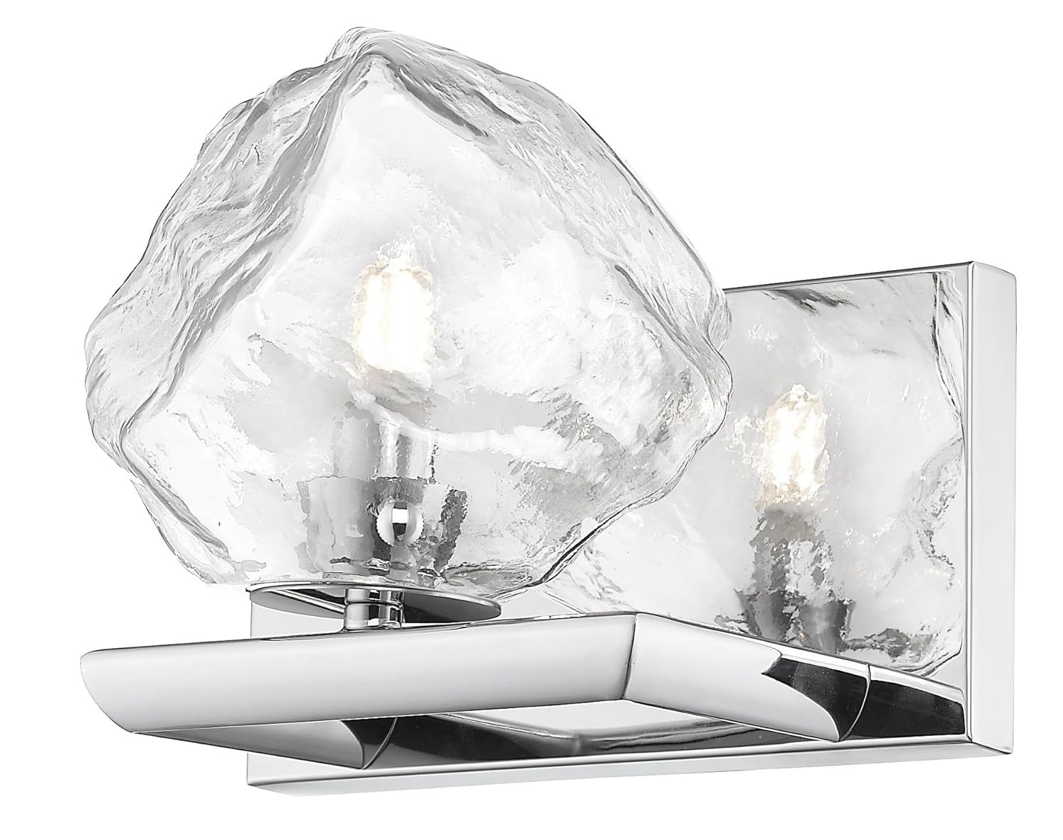 Rockport Chrome Vanity Light with Clear Glass Shade