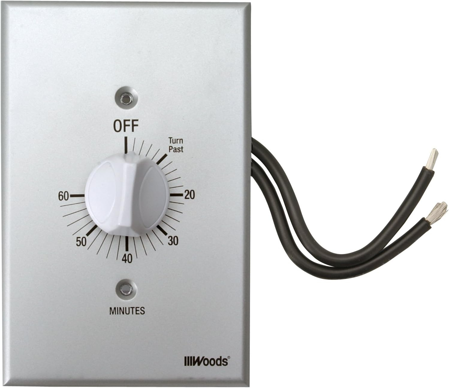 Woods 59719WD 60-Minute Spring Wound Timer with Gray Wall Plate