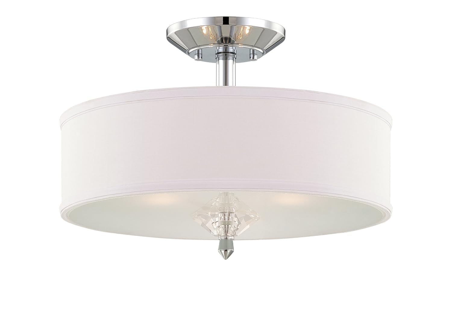 Palatial Chrome 15.75" Semi Flush Mount with Elongated Candles