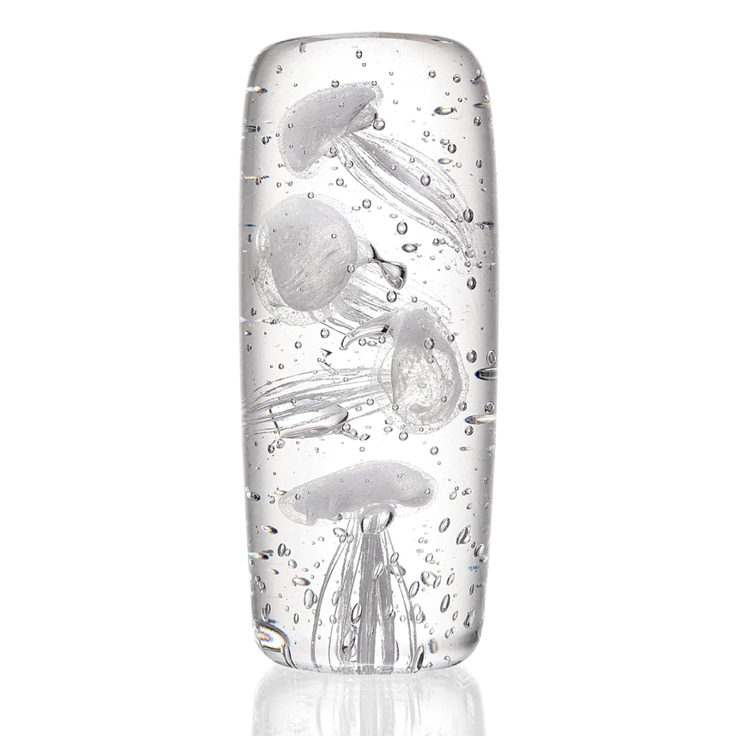 SPI Home 58011 Clear Jellyfish Quartet Glow in The Dark 6.5 x 2.5 Art Glass Table Top Figurine Décor