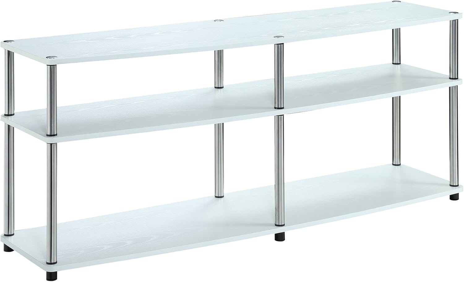 Convenience Concepts Designs2Go No Tools 3 Tier Wide TV Stand for TVs up to 65 Inches, White