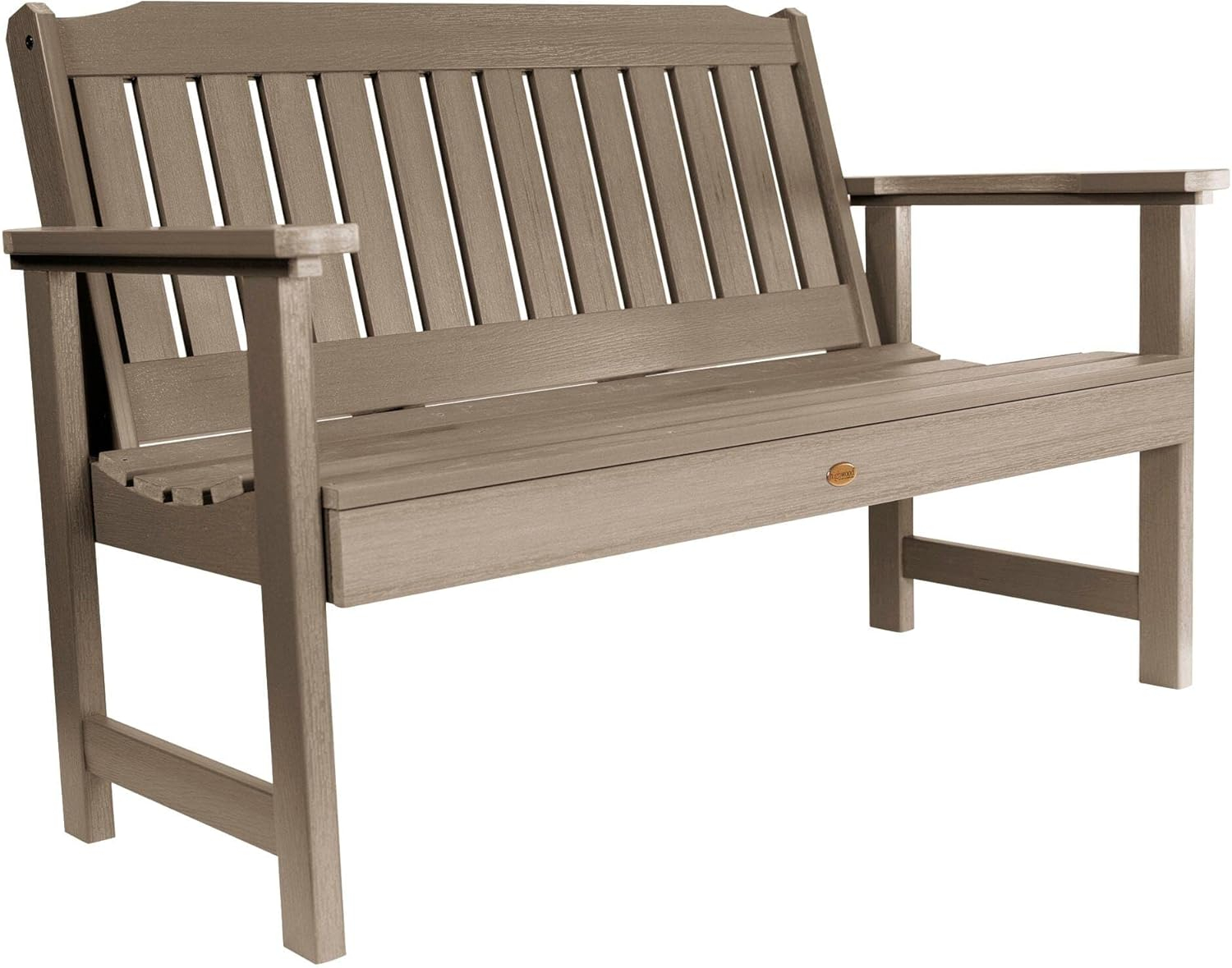 highwood Lehigh 4-foot Eco-friendly Synthetic Wood Garden Bench Woodland Brown