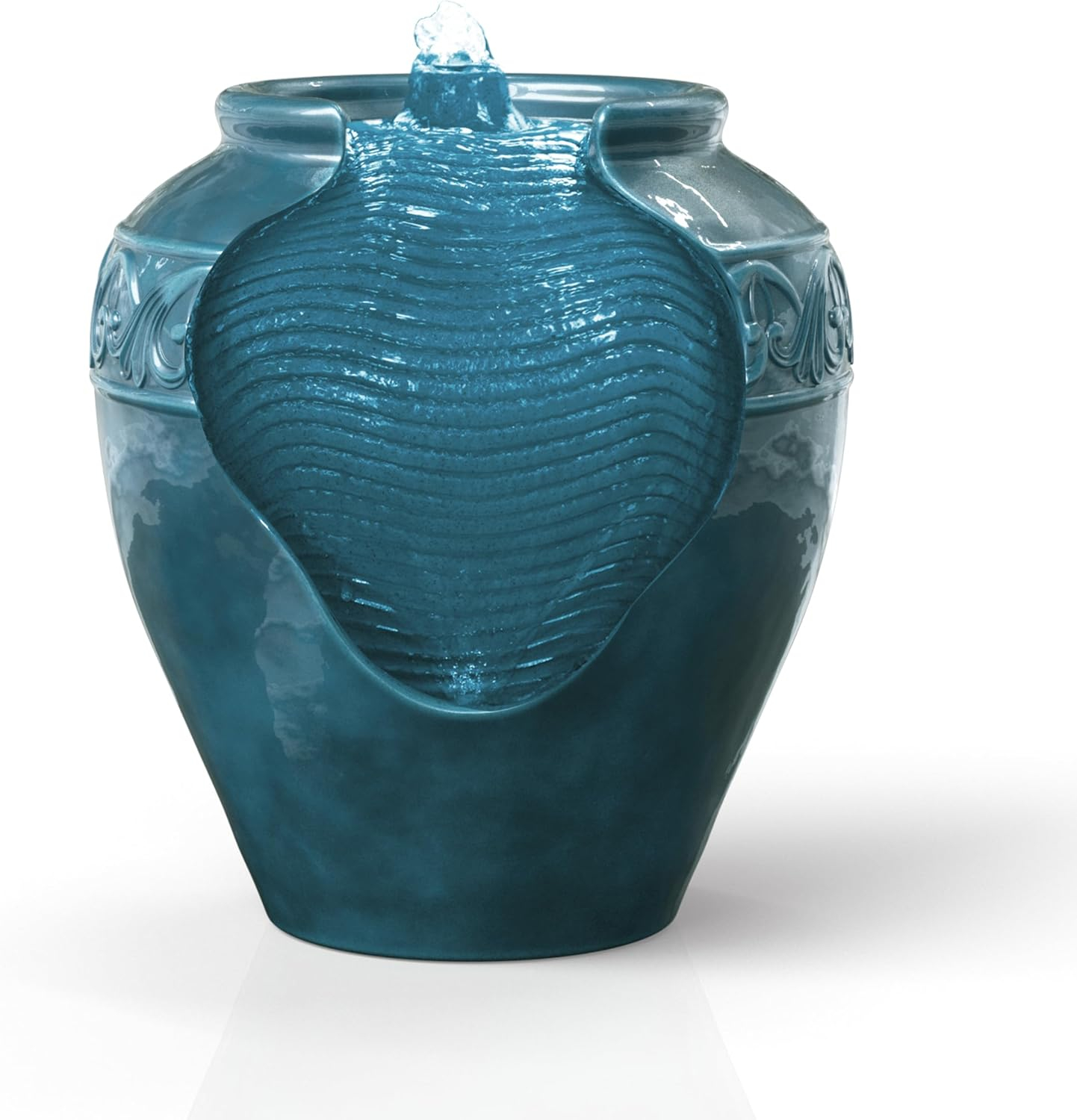 Teamson Home 16.93" Outdoor Glazed Pot Water Fountain