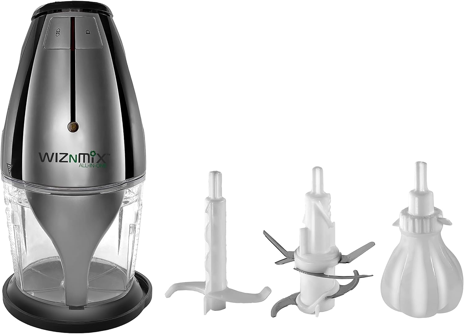 Salton WizNMix All-in-One Food Processor, Chopper & Blender for Mixing, Purees, Whipping, 750 ml Capacity, Black (FP2102BK)