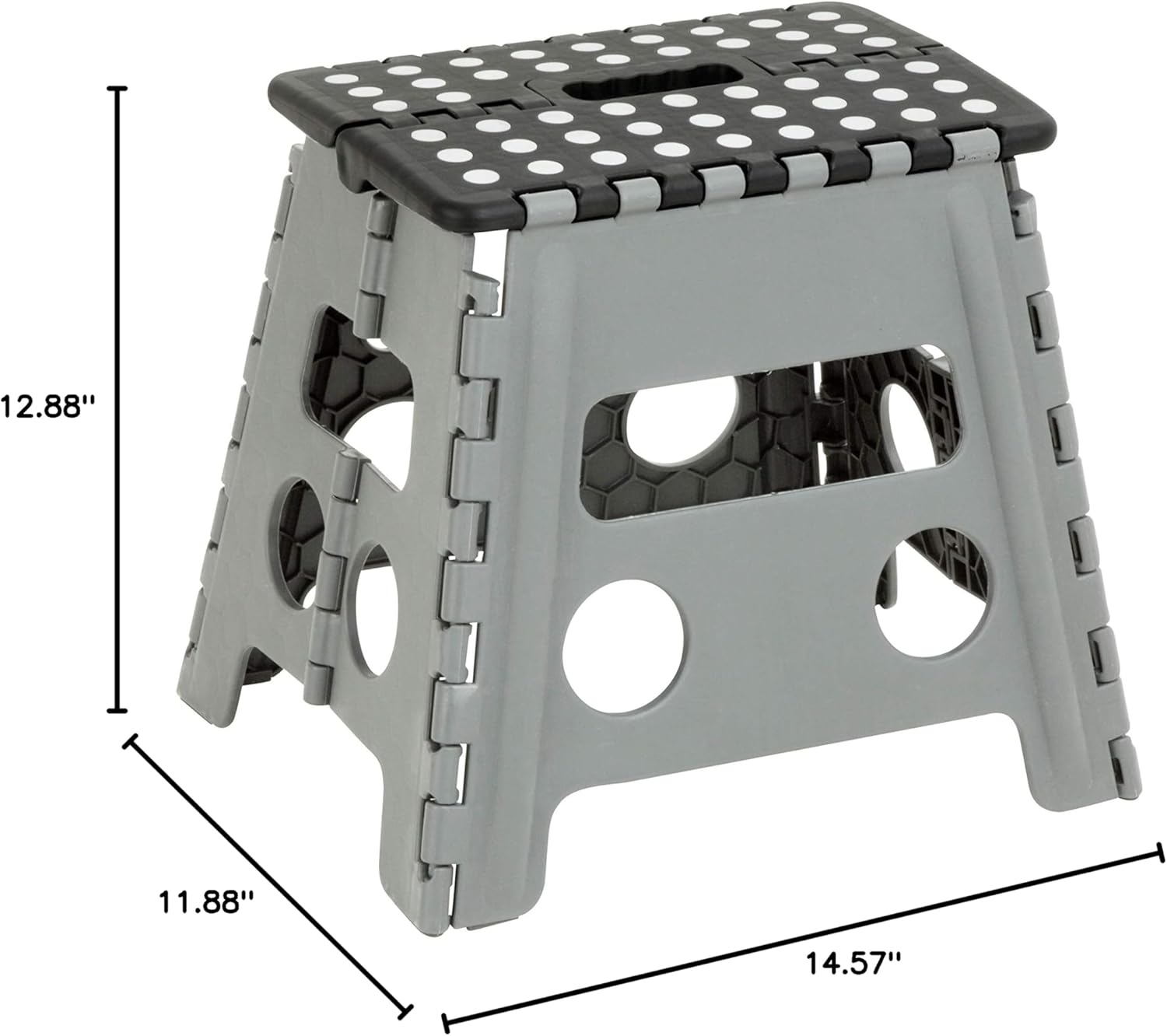 Honey-Can-Do Folding Lightweight Step Stool is Sturdy Enough to Support Adults and Safe Enough for Kids. Opens Easy with One Flip. Great for Kitchen, Bathroom or Bedroom. (Black- 13 inch)