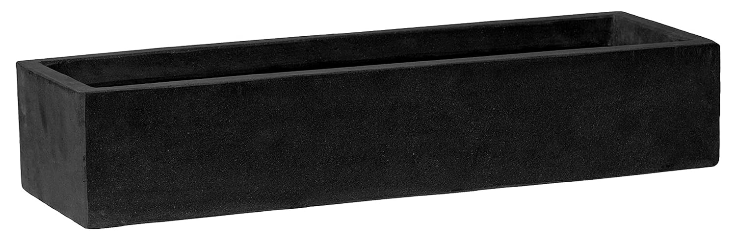3.75 in. x 6 in. x 20 in. Black Balcony Slim Low S Planter Pot