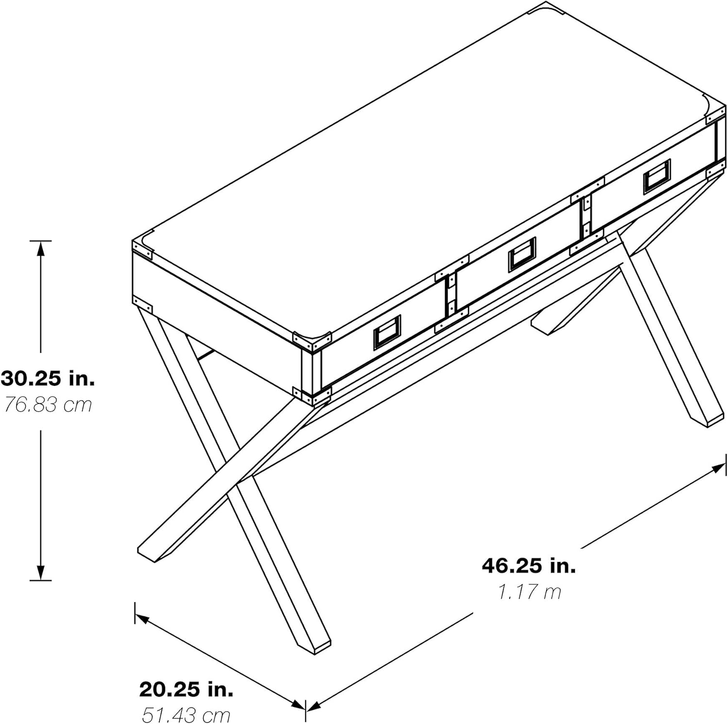 Wellington 46" Engineered Wood Desk with Power in Gray Finish
