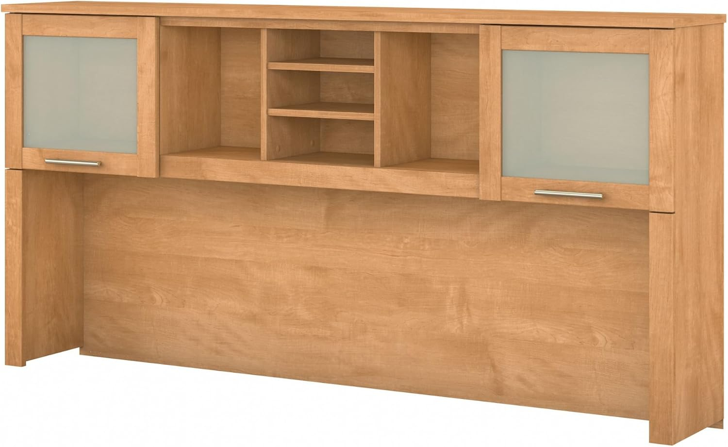 Bush Somerset 72in 2-Door Hutch with Cubbies in Maple Cross - fits on 72W L Desk or 72W Office Desk (sold Separately)