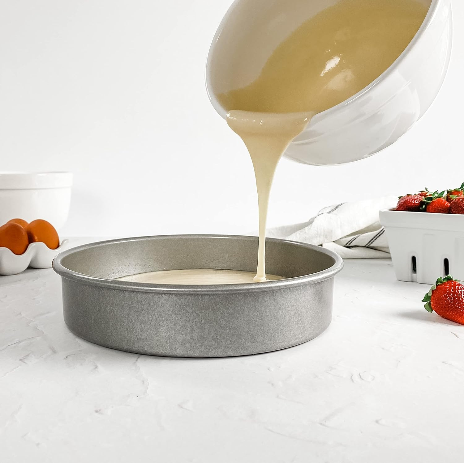 USA Pan Nonstick Round Cake Pan, Set of 3, Large, Aluminized Steel