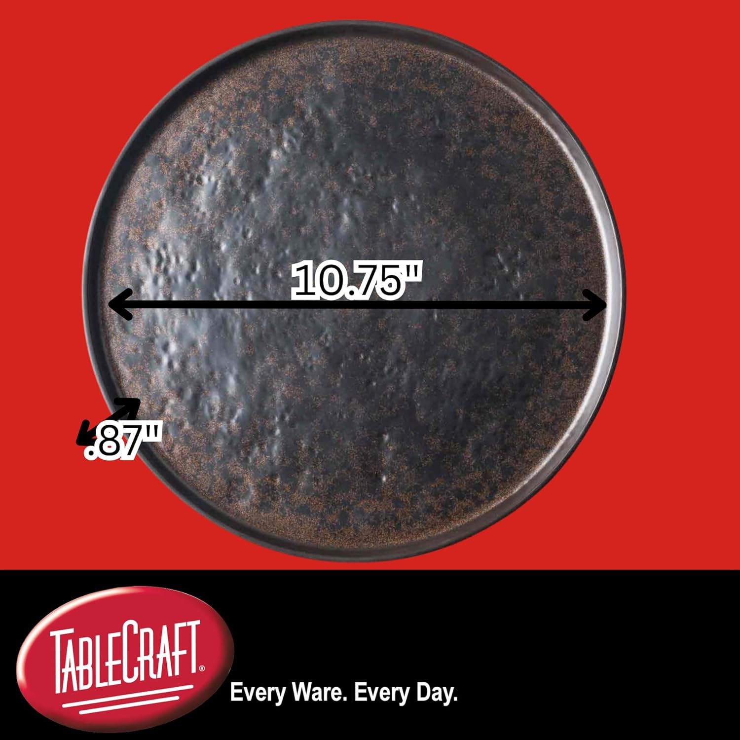 10.75" Round Brown Melamine Dinnerware Tray