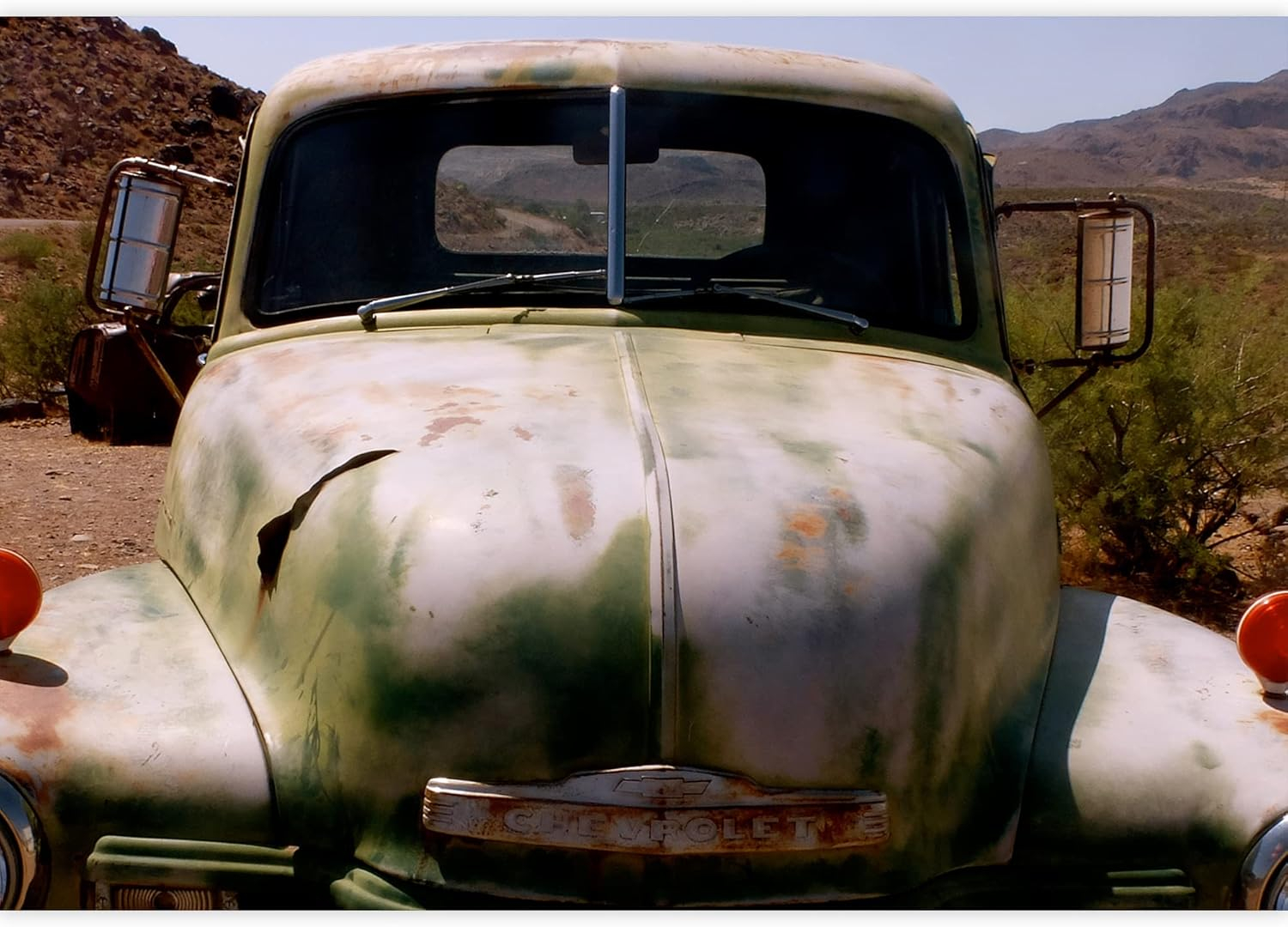 wall26 - Route 66, Abandoned Car - Removable Wall Mural | Self-Adhesive Large Wallpaper - 100x144 inches