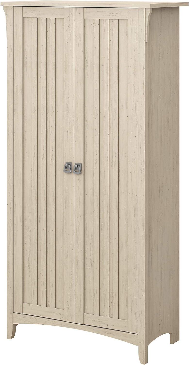 Bush Furniture Salinas Kitchen Pantry Cabinet with Doors in Antique White