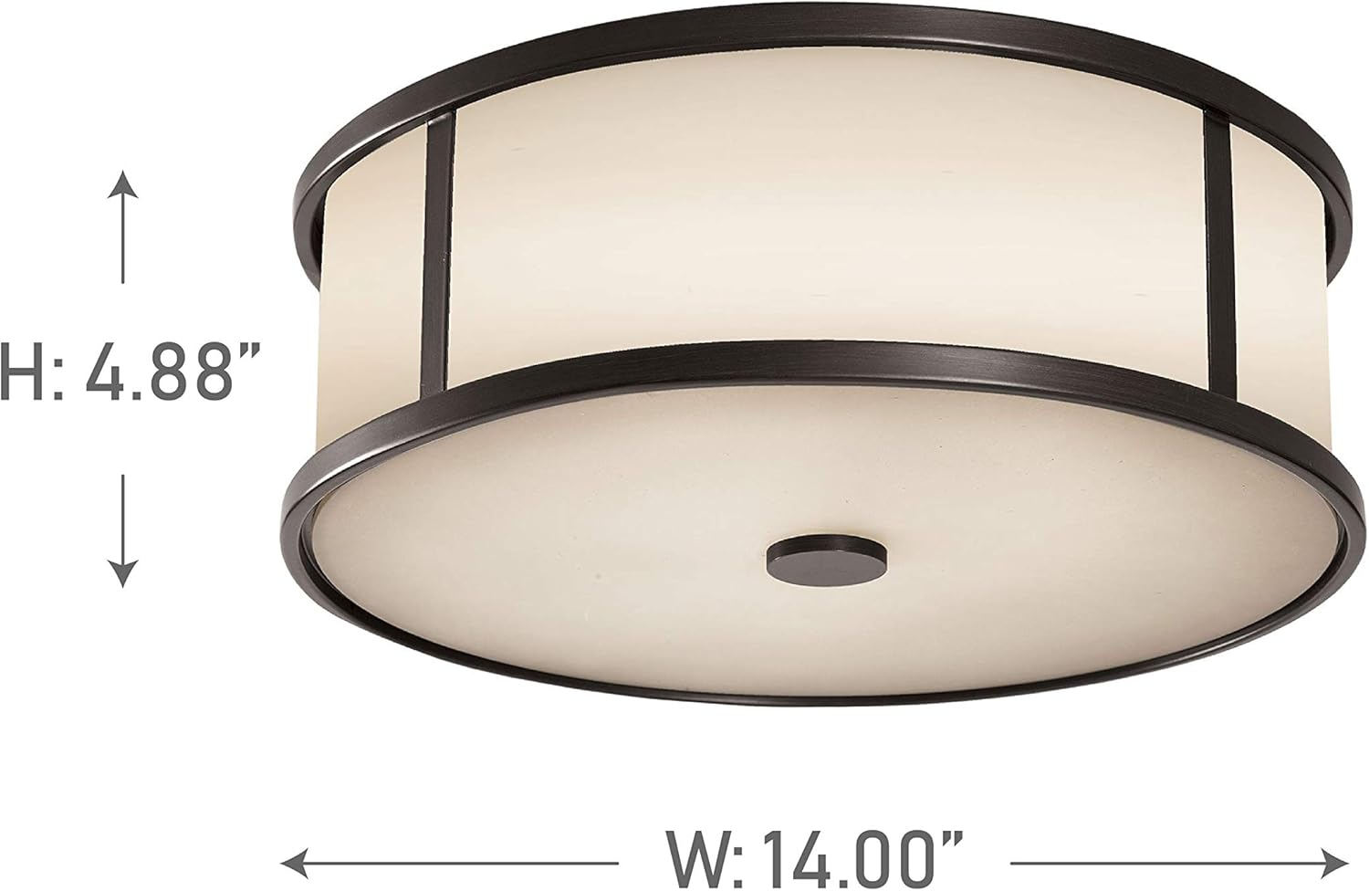 Espresso Finish Dakota Drum Ceiling Light with White Opal Glass