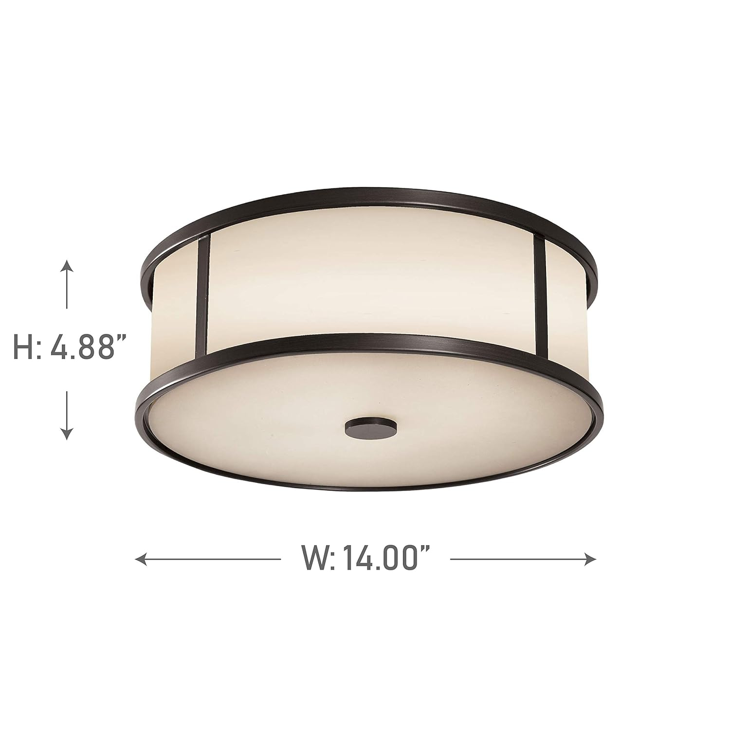 Espresso Finish Dakota Drum Ceiling Light with White Opal Glass