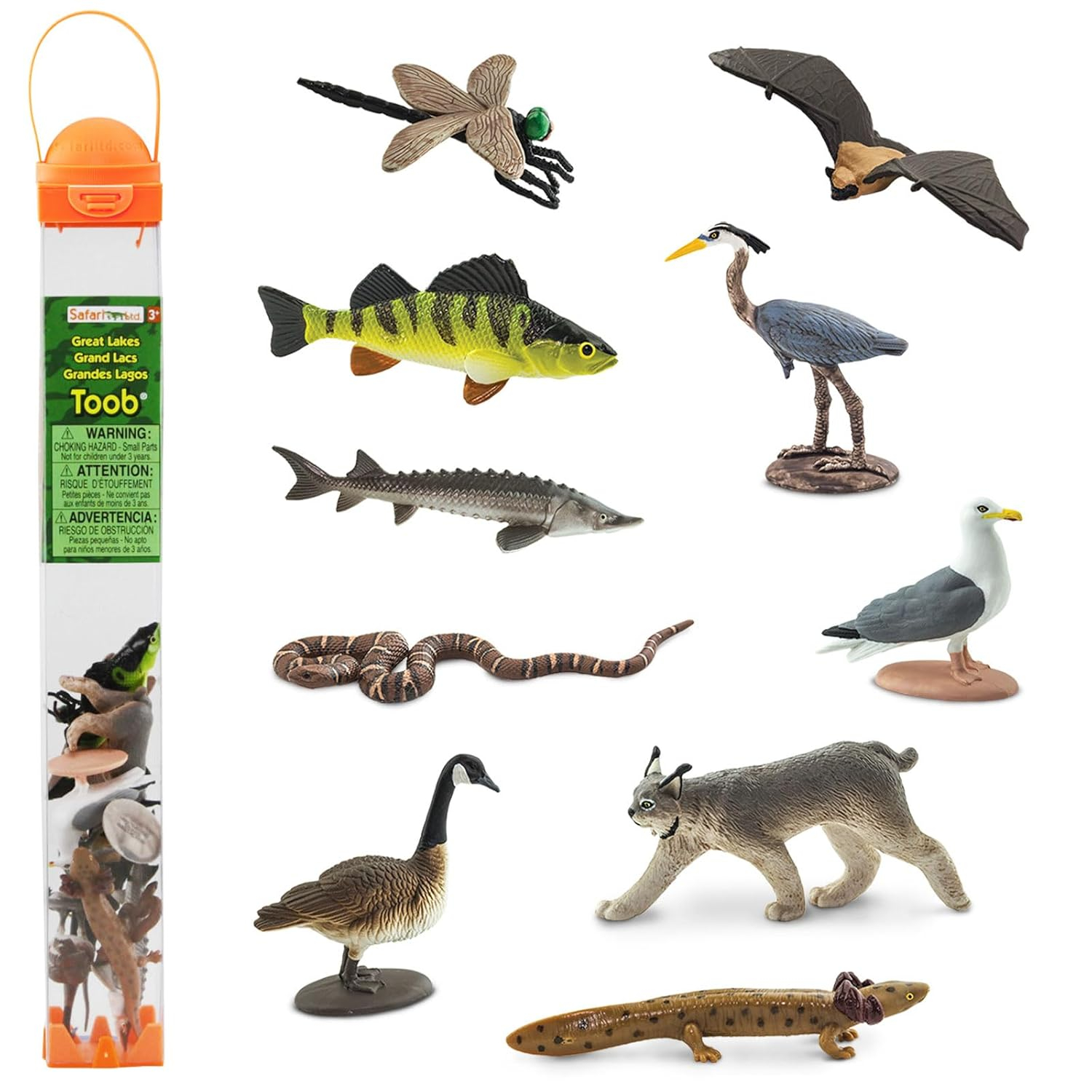 Great Lakes Fauna Explorer Toob - 10 Hand-Painted Miniature Animal Figurines