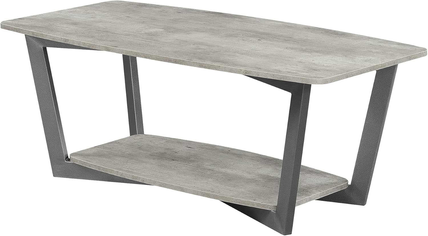 Convenience Concepts Graystone Coffee Table with Shelf, Faux Birch/Slate Gray