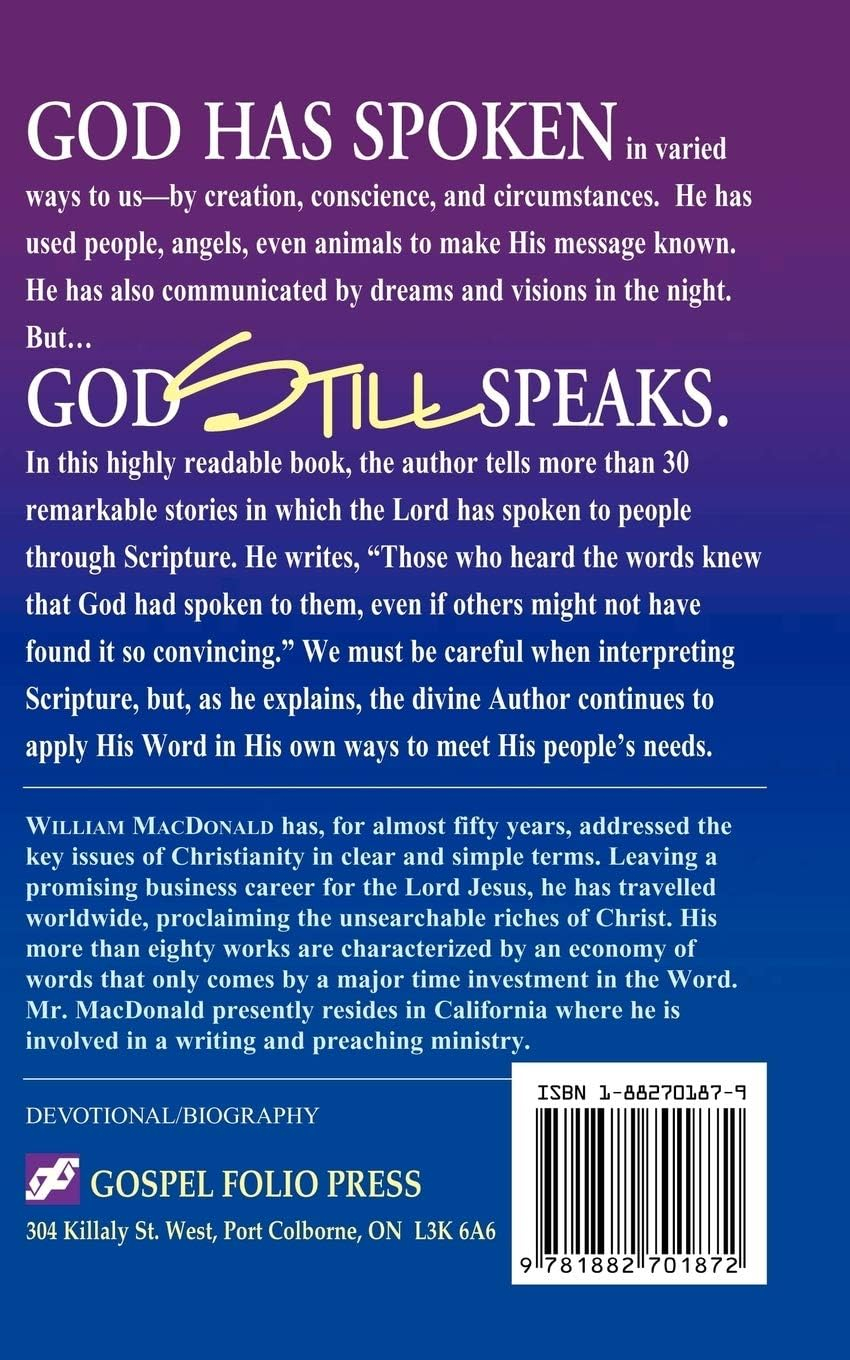 God Still Speaks Paperback Book in English