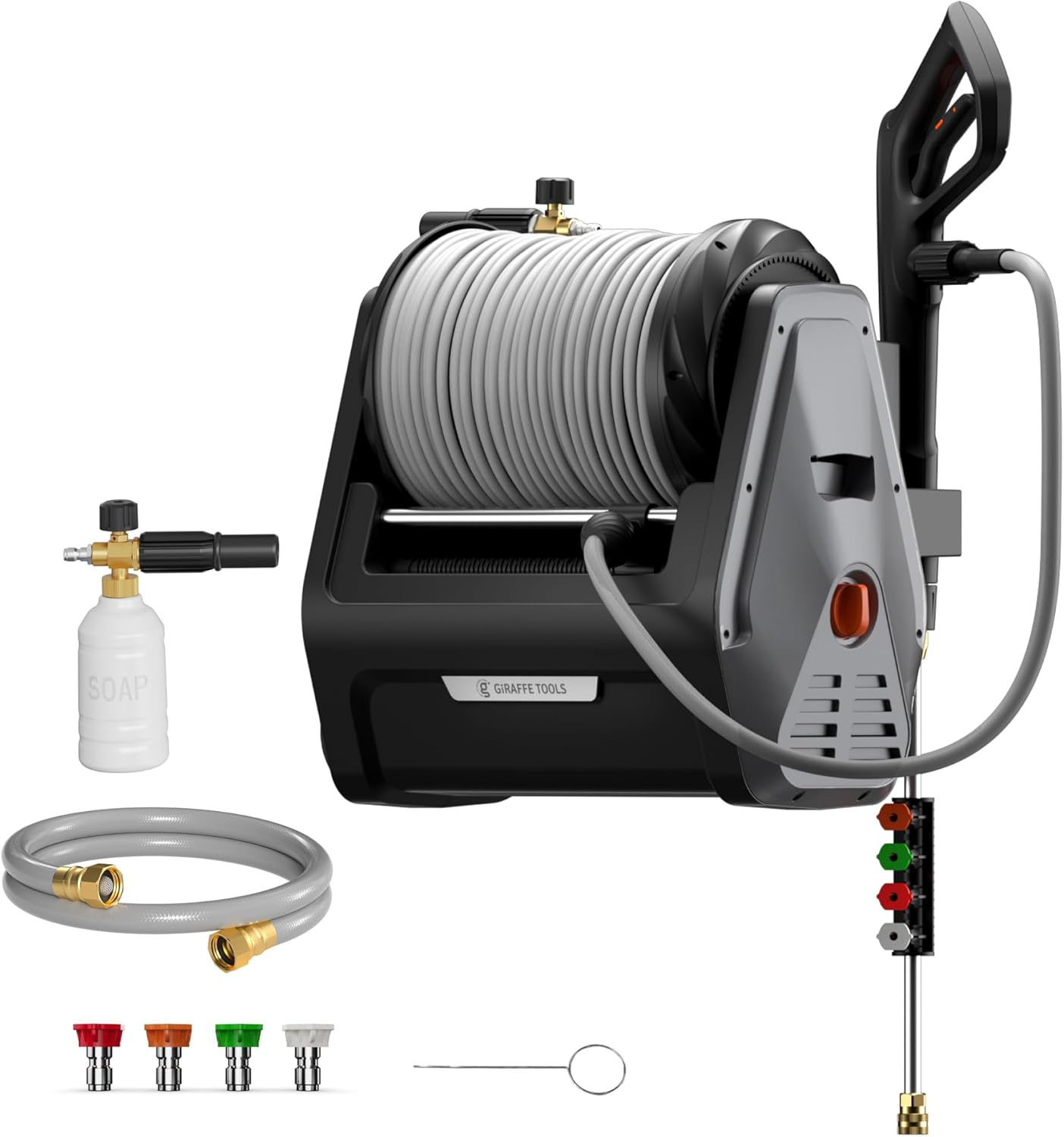 Giraffe Tools Grandfalls G30 2400-PSI 1.1-GPM Cold Water Electric Pressure washer with 4 Spray Tips