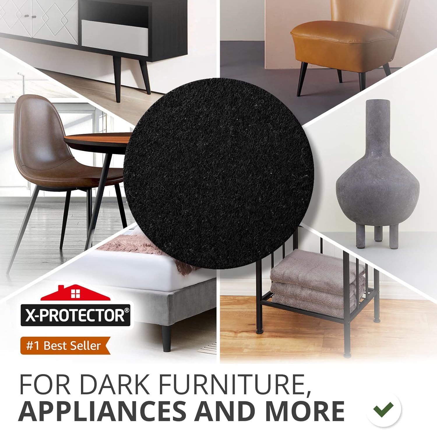 357-Piece Black Felt Heavy Duty Anti-Scratch Furniture Pads Set
