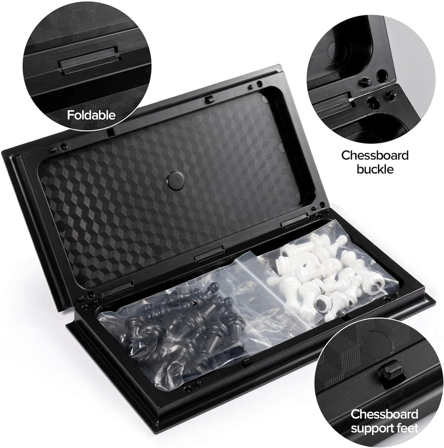 Chess Sets Travel Board Games: Magnetic Folding Chess Board with Instructions Teen Gifts Family Games Educational Toys for Kids and Adults 9.5 Inch