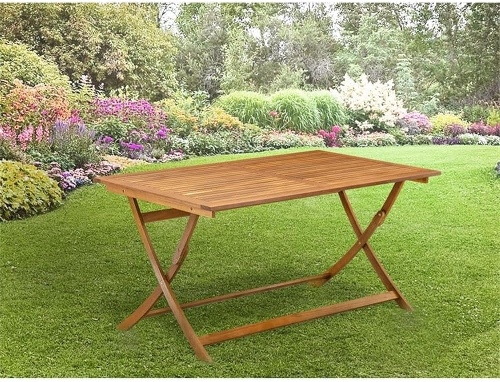 East West Furniture BAETFNA Avondale Wooden Folding Table Made of Acacia Wood in Natural Oil finish