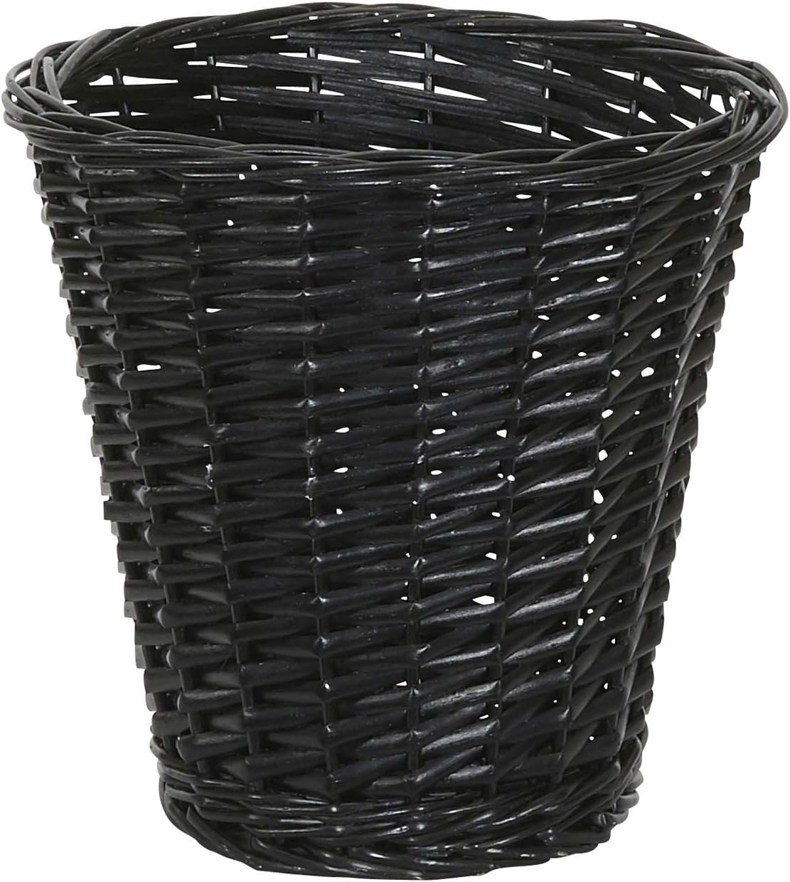 Household Essentials Woven Willow Waste Basket with Plastic Liner, Brown