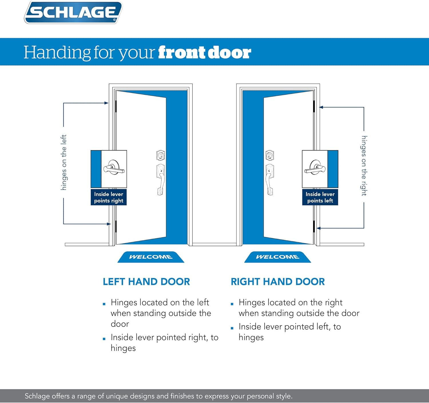 Schlage F60 V PLY 619 Plymouth Front Entry Handleset with Plymouth Knob, Deadbolt Keyed 1 Side, Satin Nickel