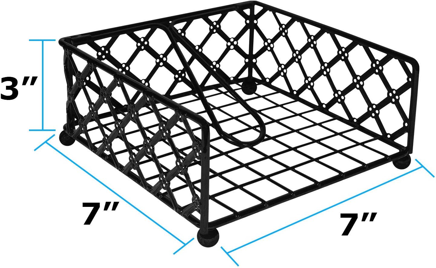 Blue Donuts Lattice Collection Napkin Holder – Napkin Holders for Tables, Dining Table Napkin Holders for Kitchen, Flat Napkin Holder, Black