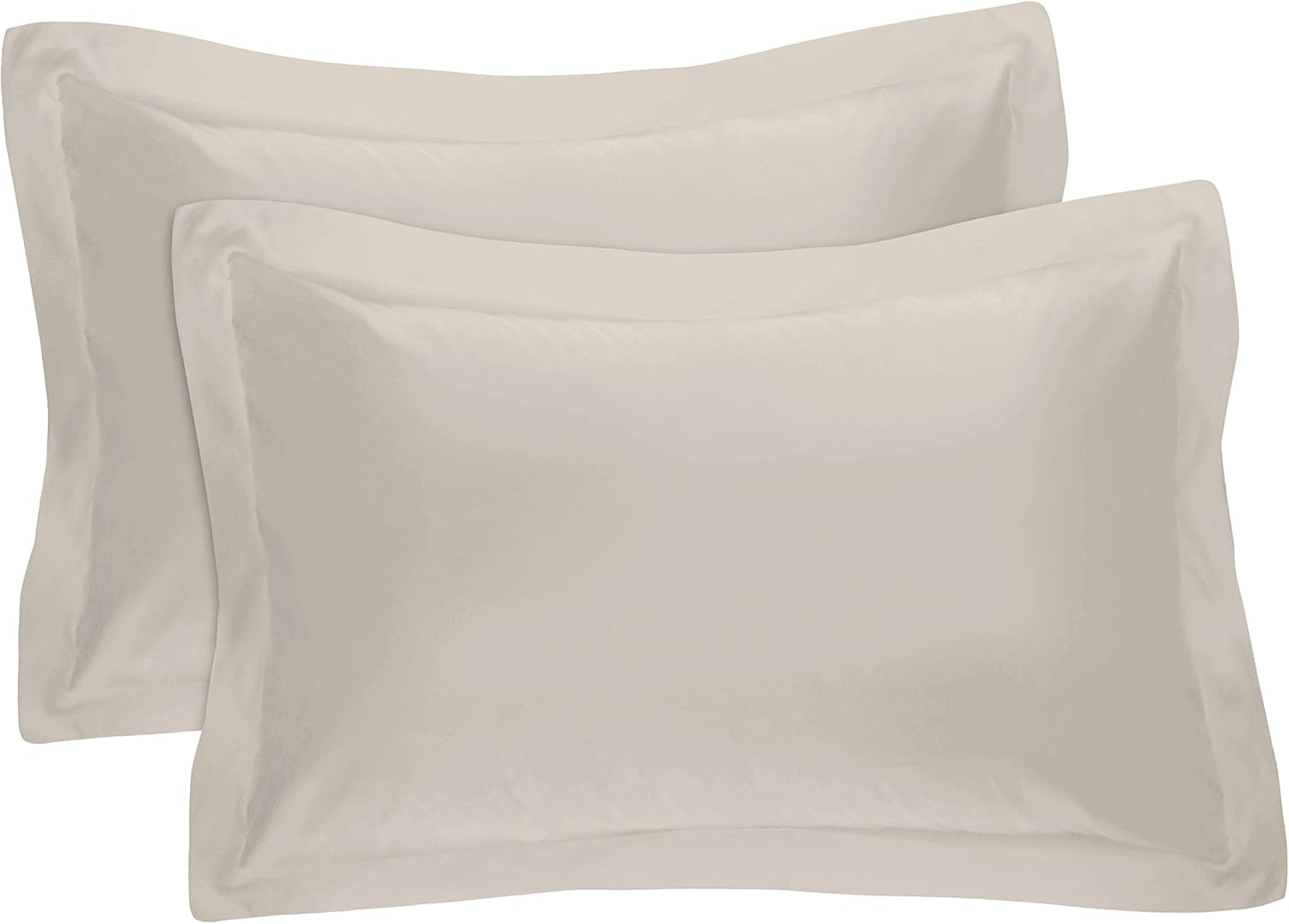 Cotton Delight Standard Pillow Shams Set of 2 - Ivory 100% Natural Cotton, 600 Thread Count Premium Covers With 2 Inch Flange, 20 x 26 Inch