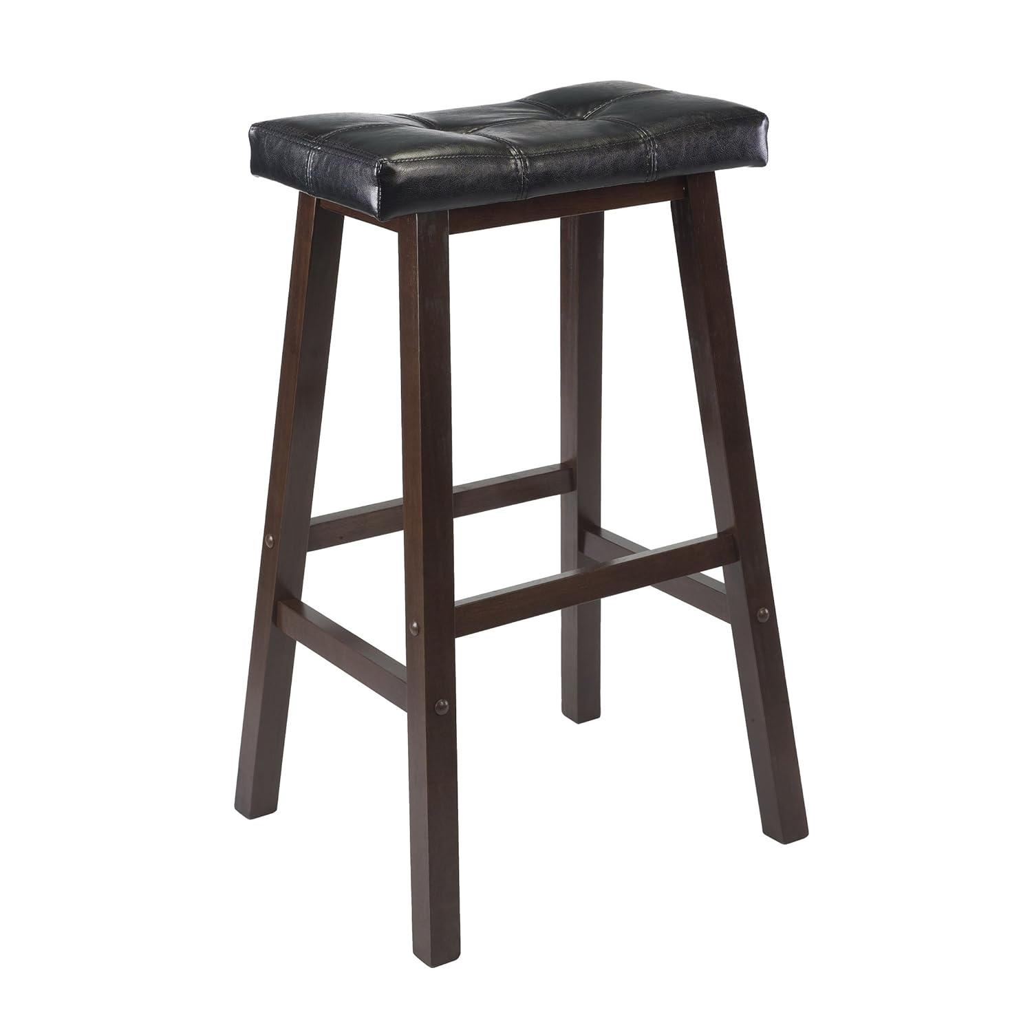 Winsome  Mona Cushion Saddle Seat Bar Stool Black & Walnut
