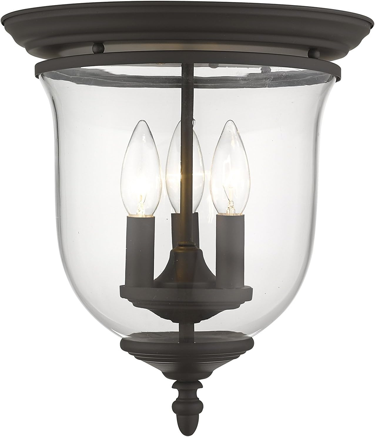 Livex Lighting 5021 Legacy 3 Light Flush Mount Ceiling Fixture - Bronze
