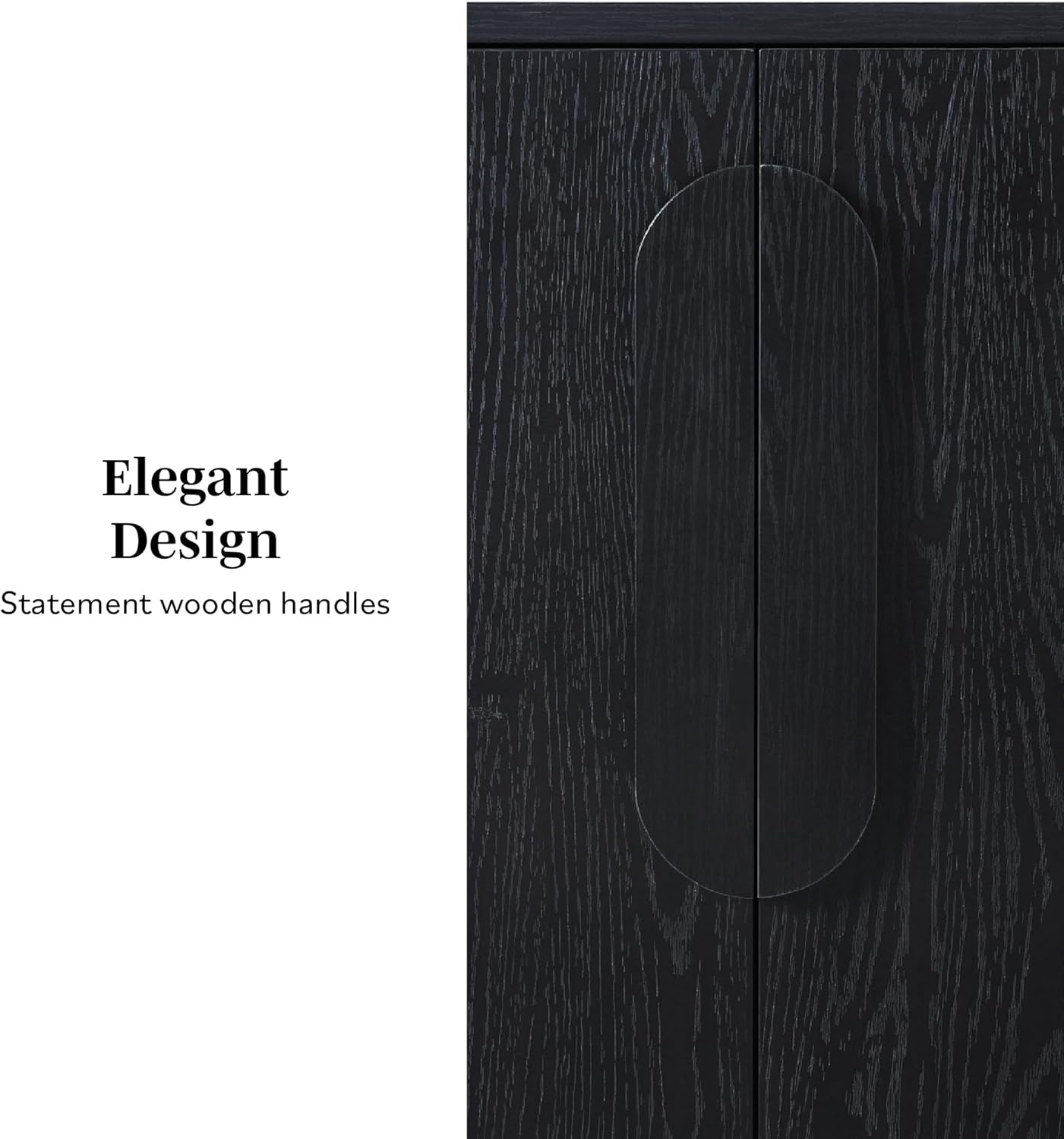 Walker Edison Modern 64" Sideboard with Rounded Edges, Black